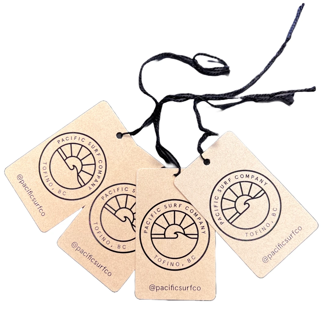1000 Tags - Custom Ink Printed Tags 1-2 Colors - With Strings - Small/Medium Shapes