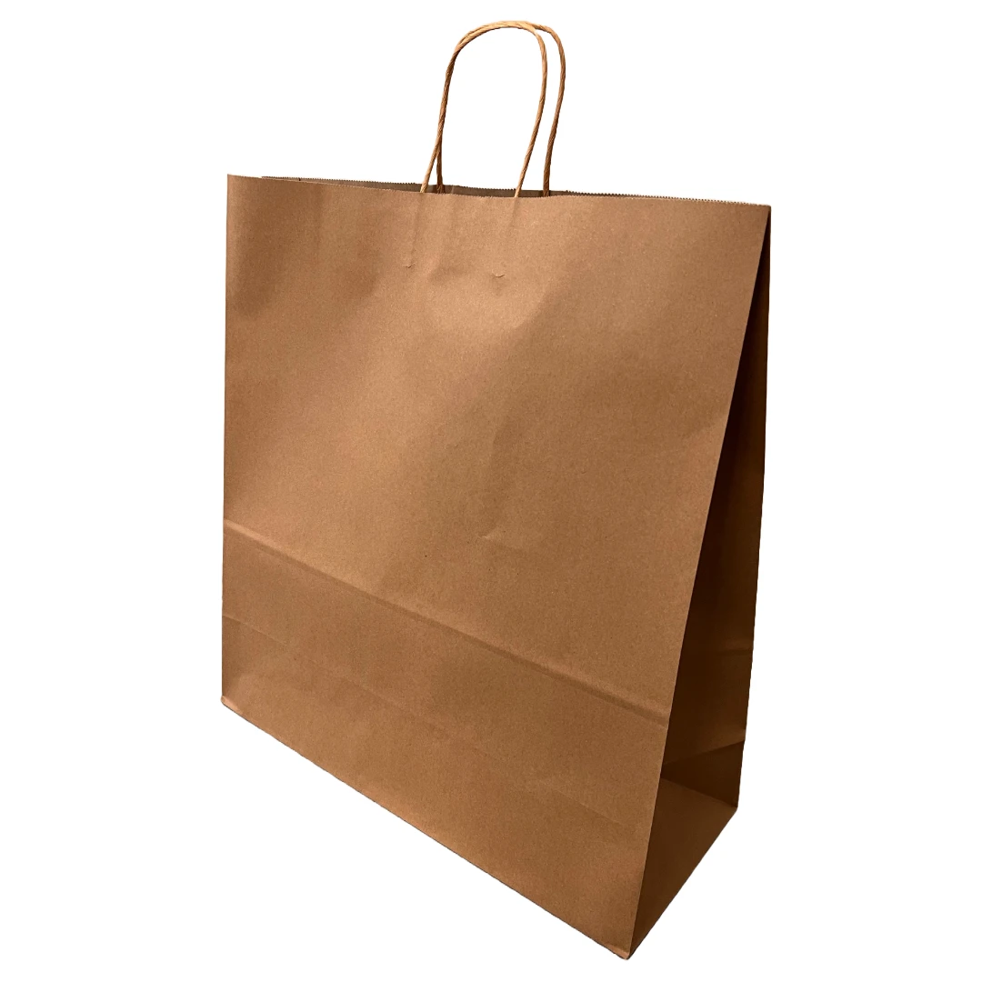 200 Bags - Recycled Kraft Paper Bags - 18" x 7" x 18-3/4"