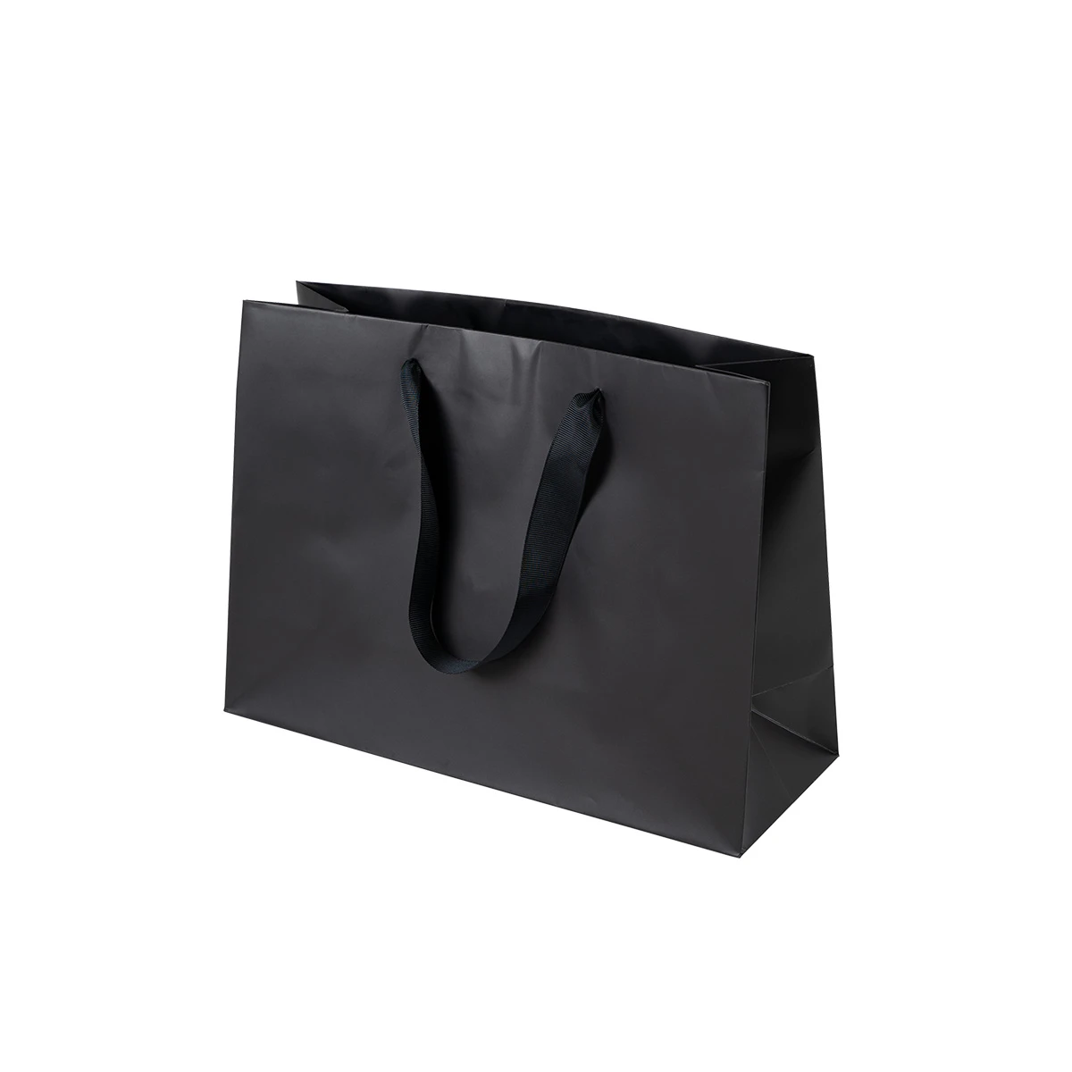 100 Bags - London Paper Shopping Bags - 12-1/2" x 4-1/2" x 9" Matte Black