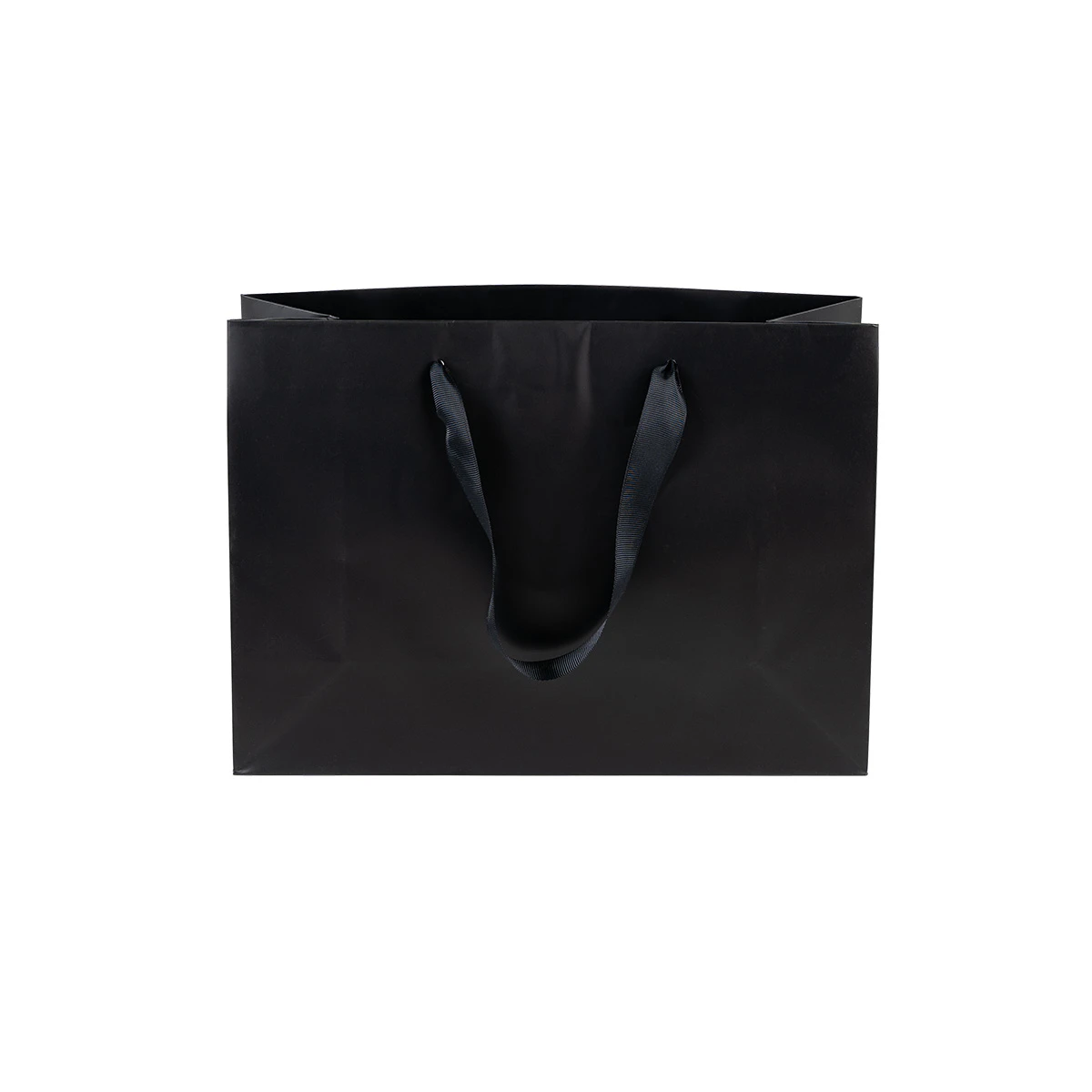 100 Bags - London Paper Shopping Bags - 12-1/2" x 4-1/2" x 9" Matte Black