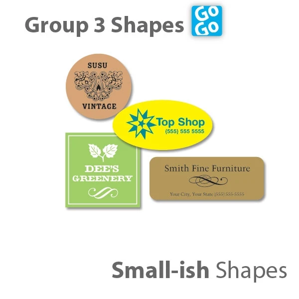 1000 Labels - Ink Printed Labels - Small/Medium Shapes