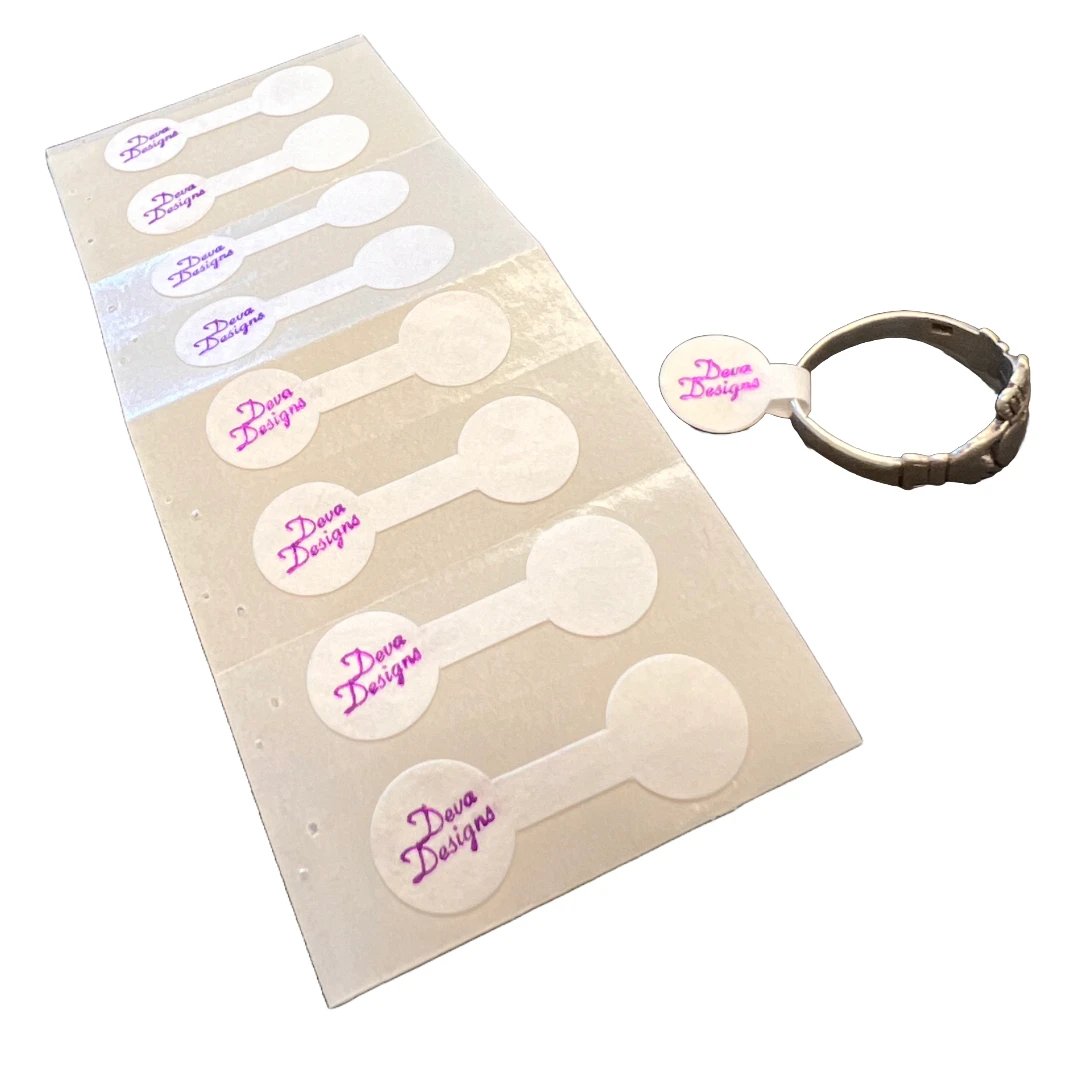 1000 Labels - Custom Hot Stamped Jewelry Tyvek Barbell Labels