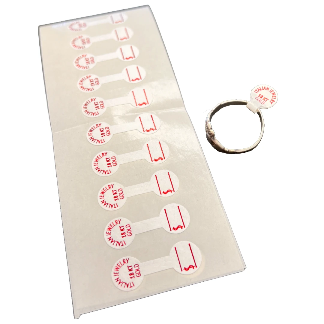 1000 Labels - Custom Hot Stamped Jewelry Tyvek Barbell Labels
