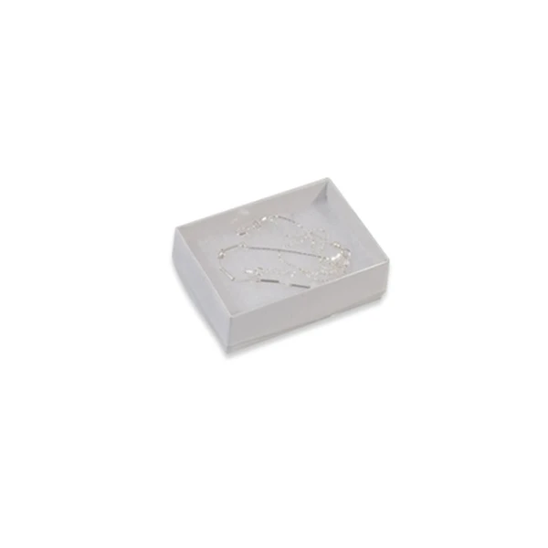 100 Boxes - Clear Top with White Bases Jewelry Boxes - 2-7/16" x 1-5/8" x 13/16"