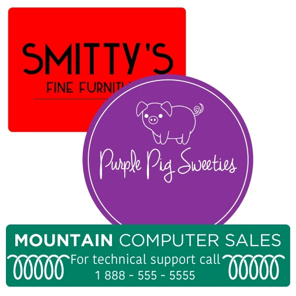 1000 Labels - Custom Ink Printed Labels - Large Shapes