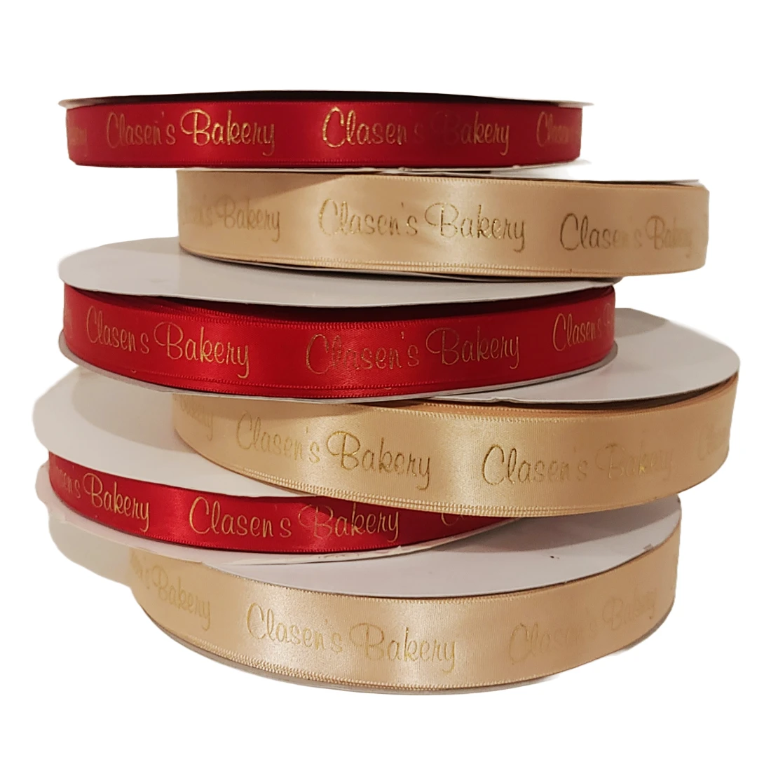 Custom Branded Satin Ribbons- Single Face - 5 Rolls