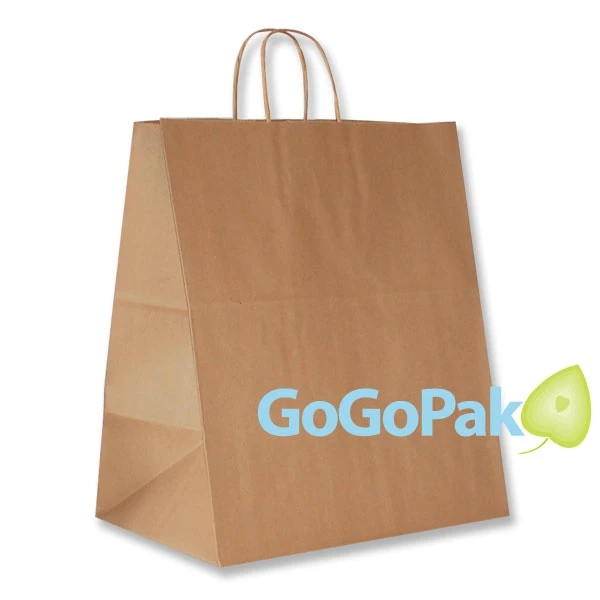 200 Bags - Recycled Kraft Paper Bags - 14" x 10" x 15.5"