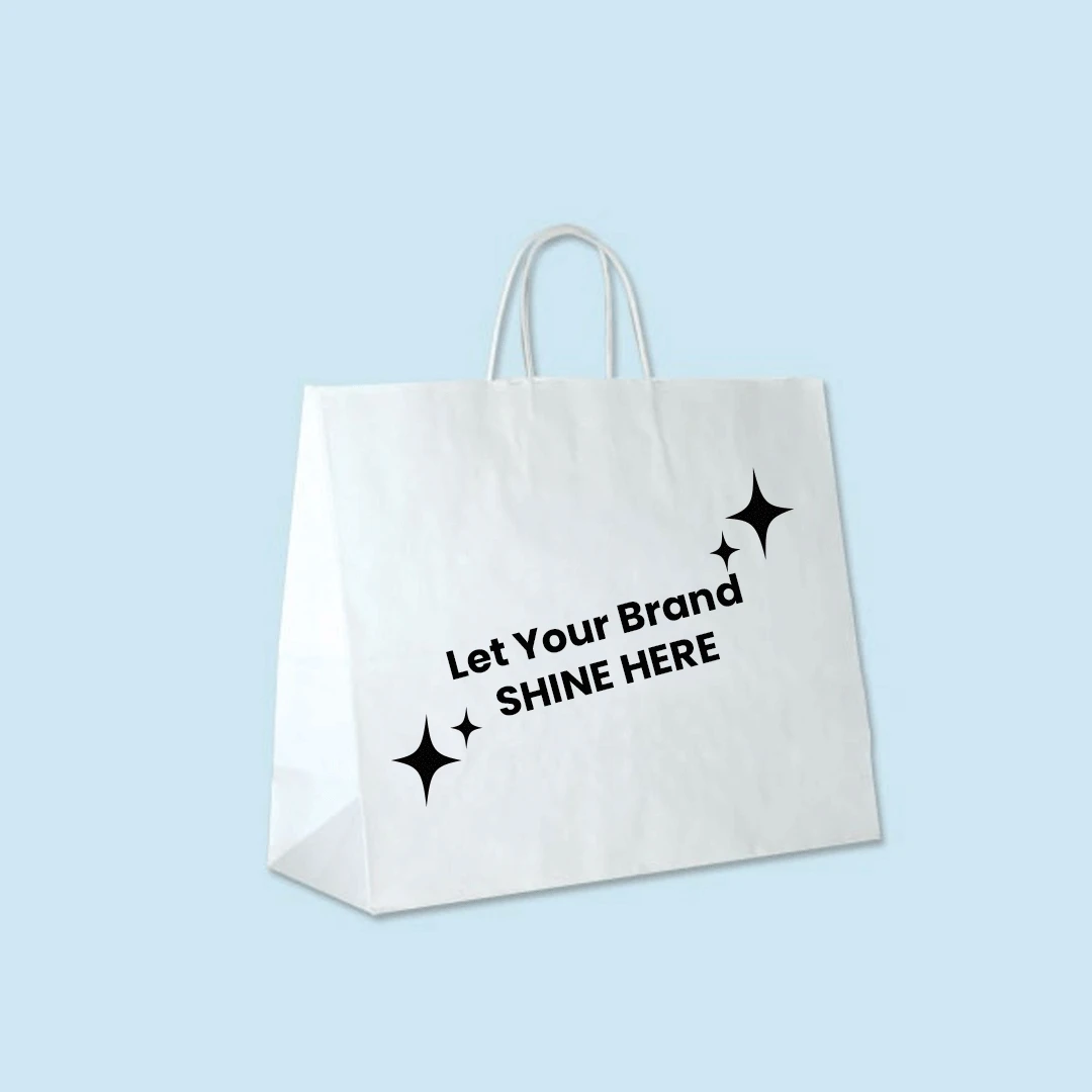 White Kraft Paper Bags - 16" x 6" x 13" - 250 Bags/Case