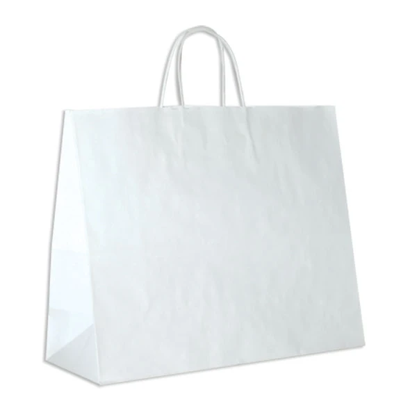 White Kraft Paper Bags - 16" x 6" x 13" - 250 Bags/Case