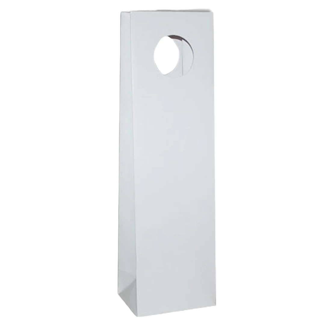 100 Bags - Mod Billboard Wine Bags White - 4-1/2" x 3-3/8" x 15-1/2"