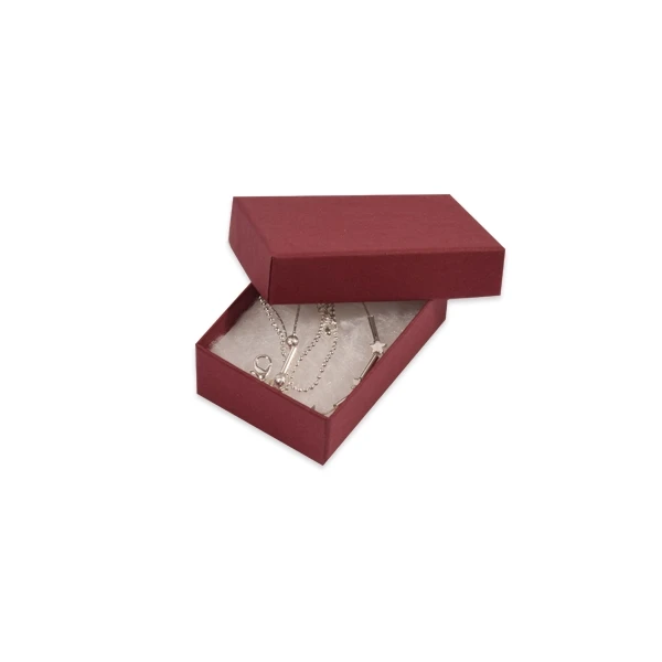 Merlot Burgundy Kraft Jewelry Boxes - 2-7/16" x 1-5/8" x 13/16" - 100 Boxes/Pack