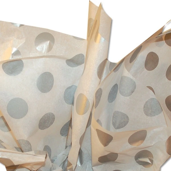 Silver Dots Pattern Tissue Paper 20" x 30" Sheets - 240 / Pack