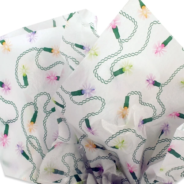 240 Sheets - String of Lights Christmas Pattern Tissue Paper - 20" x 30" Sheets