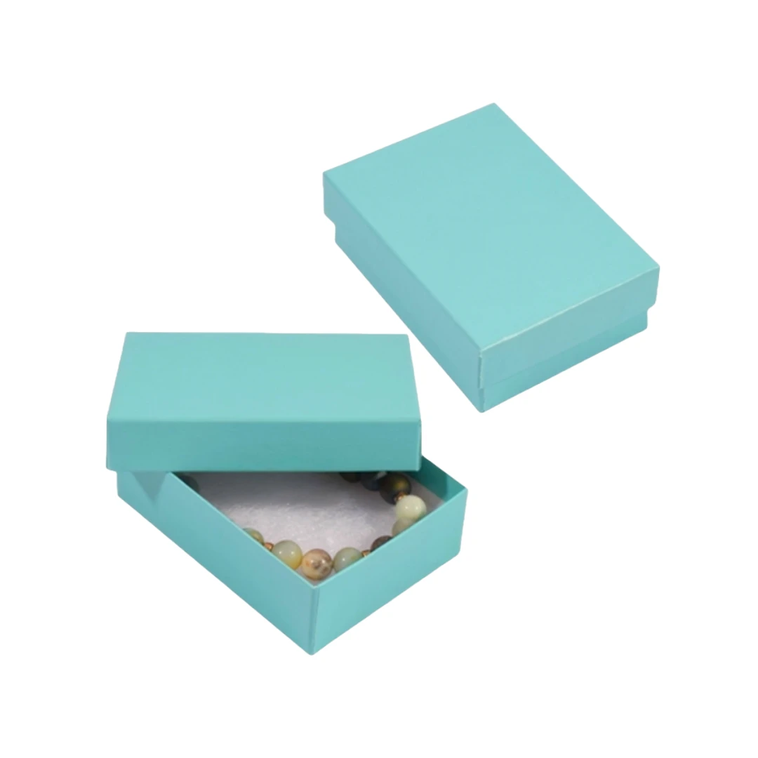 100 Boxes - Matte Embossed Brown Jewelry Boxes