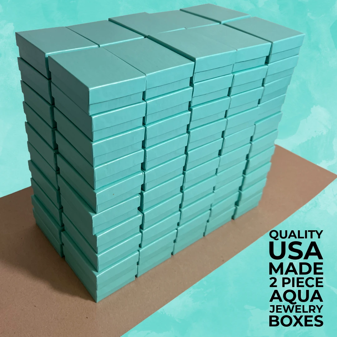 100 Boxes - Matte Embossed Brown Jewelry Boxes