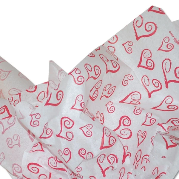 240 Sheets - Swirly Hearts Pattern Tissue Paper - 20" x 30" Sheets