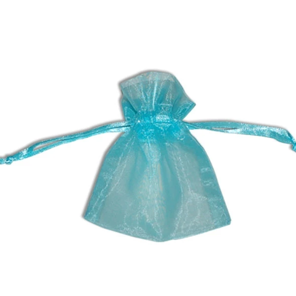 Organza Bags with Satin Ties - Aqua - Available in 4 Sizes 12 Bags/Pack