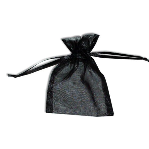 Organza Bags with Satin Ties - Black - Available in 4 Sizes 12 Bags/Pack