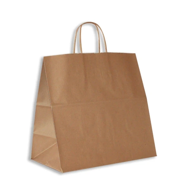 250 Bags - Recycled Kraft Paper Bags - 13" x 7" x 13"