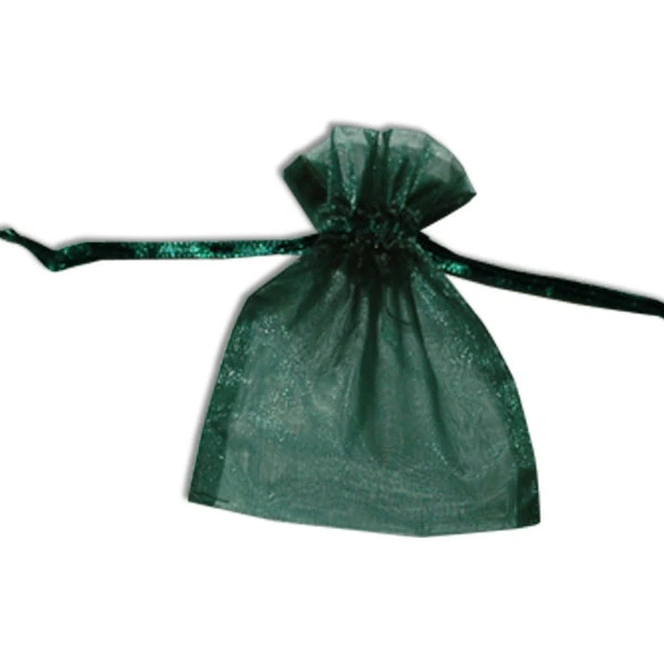 Organza Bags with Satin Ties - Hunter Green - Available in 4 Sizes 12 Bags/Pack