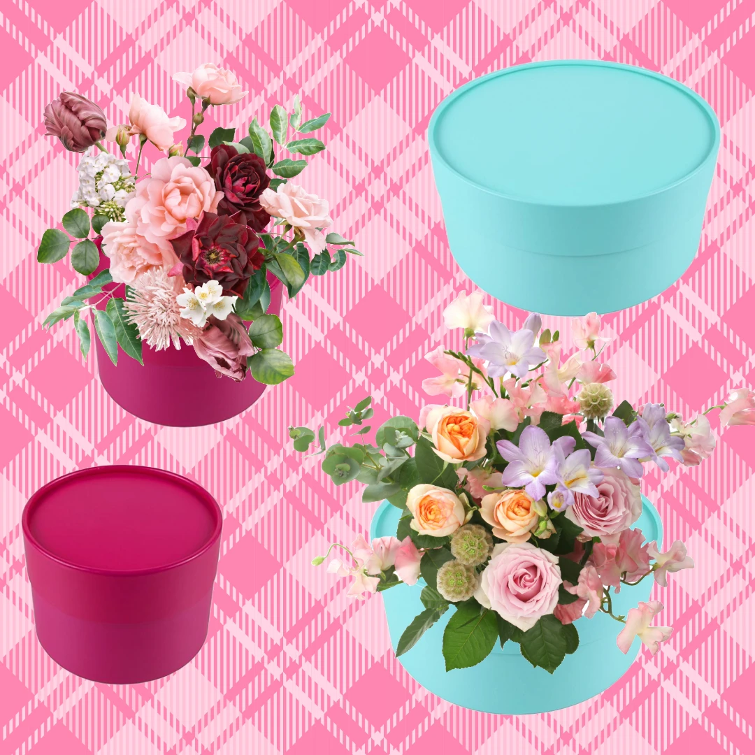 10 Boxes - Round Flower Gift Boxes - 9" Diameter Black