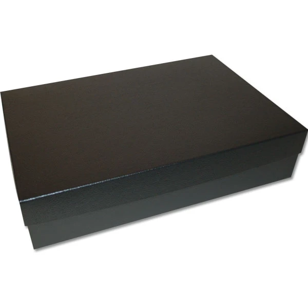 10 Boxes - Rigid Set-Up Boxes - 19" x 12-3/4" x 4-1/4" Black Embossed