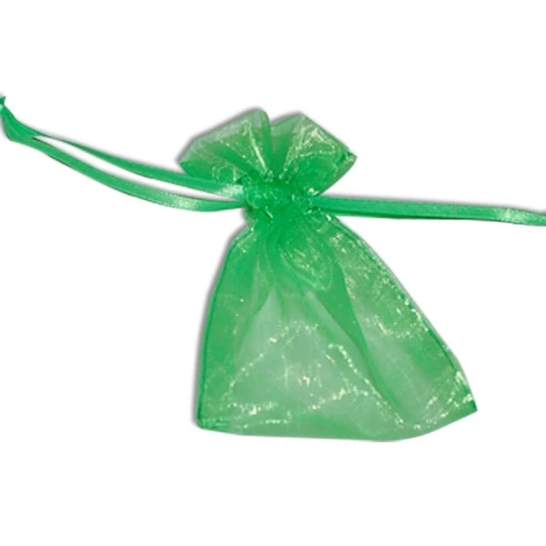 Organza Bags with Satin Ties - Lime - Available in 4 Sizes 12 Bags/Pack