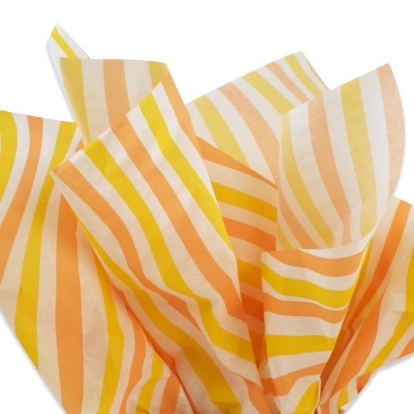 240 Sheets - Warm Waves Orange & Sunshine Pattern Tissue Paper - 20" x 30" Sheets