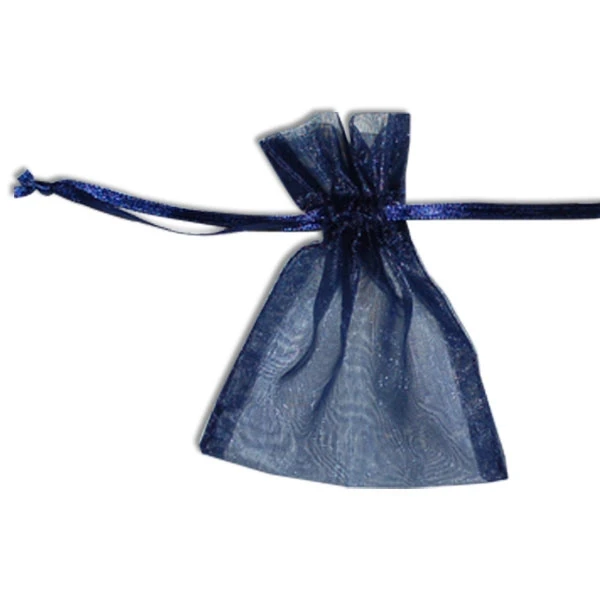 Organza Bags with Satin Ties - Navy Blue - Available in 4 Sizes 12 Bags/Pack