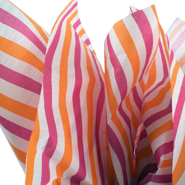 240 Sheets - Hot Waves Cerise & Orange Pattern Tissue Paper - 20" x 30" Sheets