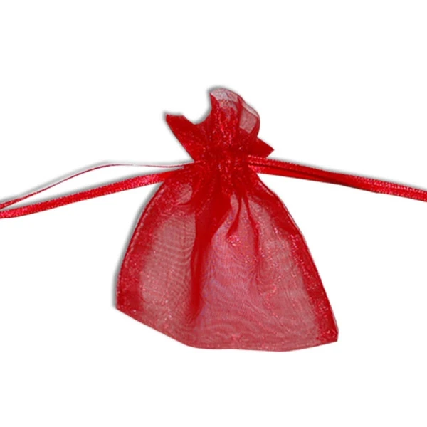 Organza Bags with Satin Ties - Red - Available in 4 Sizes 12 Bags/Pack