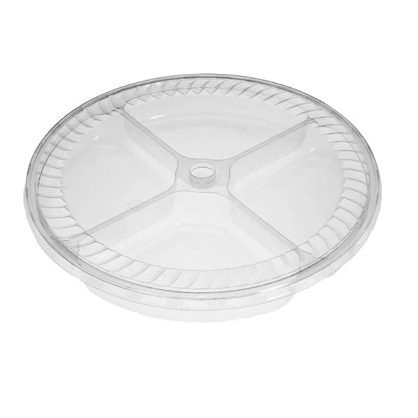 44 oz. Plastic Food Containers - 10" - 4 Compartment Tray - with Covers - 40 per pack