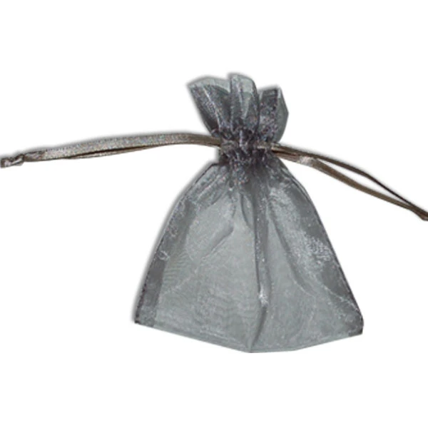 Organza Bags with Satin Ties - Silver - Available in 4 Sizes 12 Bags/Pack