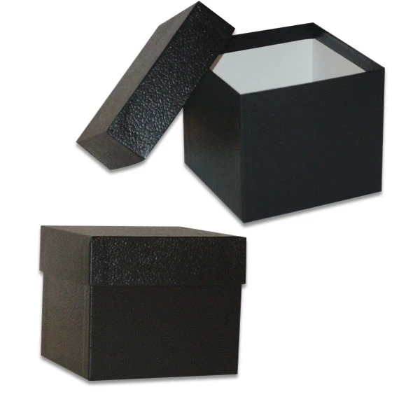 30 Boxes - Rigid Set-Up Boxes - 5-1/8" x 5-1/8" x 4-1/2" Onyx Black Embossed