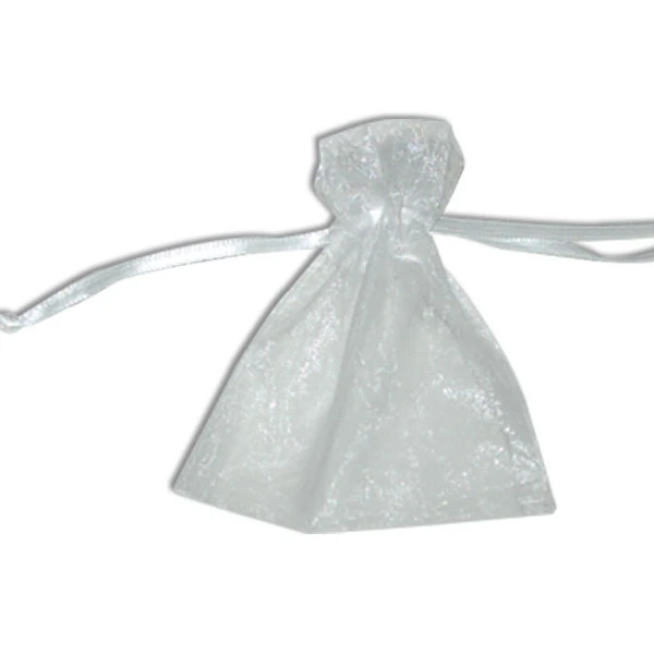 Organza Bags with Satin Ties - White - Available in 4 Sizes 12 Bags/Pack