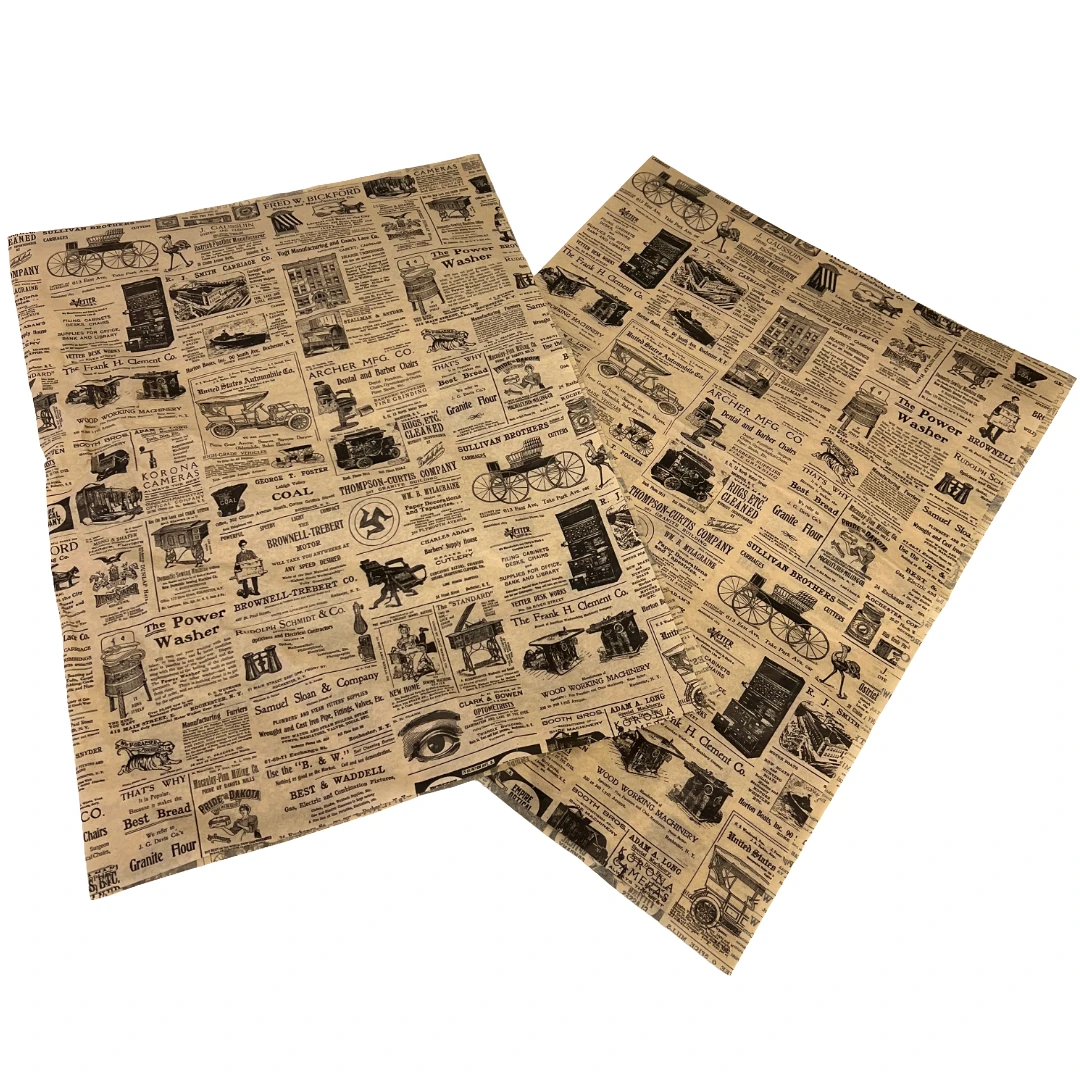 240 Sheets - Vintage Newspaper Pattern Tissue Paper - 20" x 30" Sheets