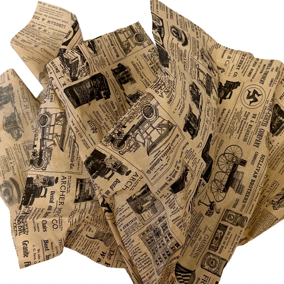 240 Sheets - Vintage Newspaper Pattern Tissue Paper - 20" x 30" Sheets