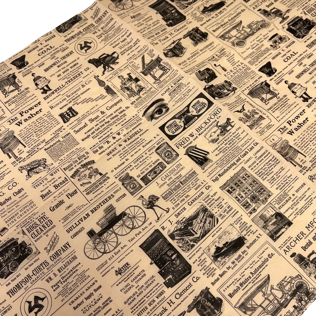 240 Sheets - Vintage Newspaper Pattern Tissue Paper - 20" x 30" Sheets
