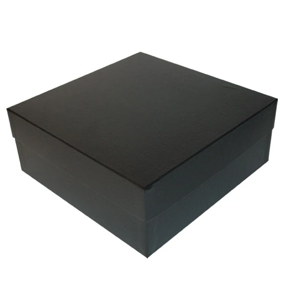 10 Boxes - Rigid Set-Up Boxes - 11-1/4" x 11-1/4" x 4-1/2" Onyx Black Embossed