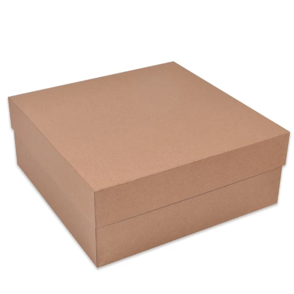 10 Boxes - Rigid Set-Up Boxes - 11-1/4" x 11-1/4" x 4-1/2" Natural Kraft