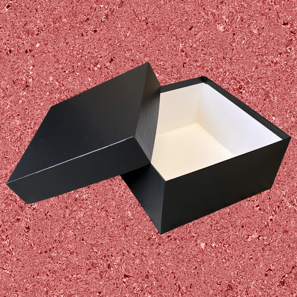 20 Boxes - Rigid Set-Up Boxes - 9" x 9" x 4-1/2" Onyx Black Embossed
