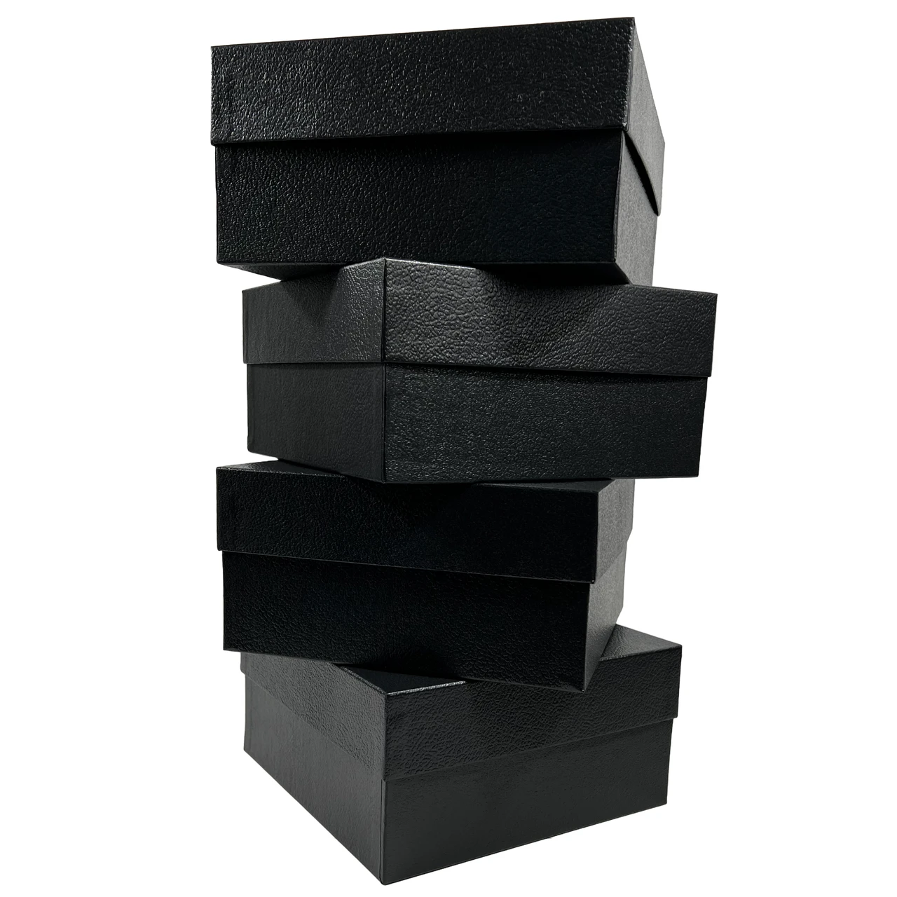 20 Boxes - Rigid Set-Up Boxes - 9" x 9" x 4-1/2" Onyx Black Embossed