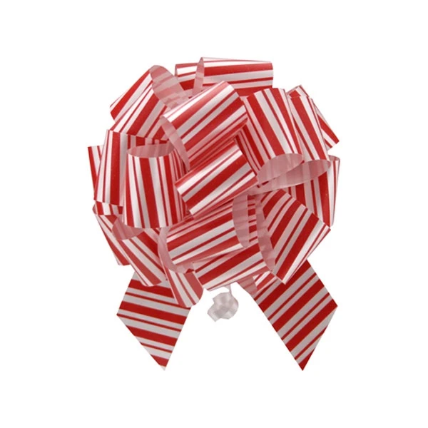 Peppermint Stripe Perfect Bows - 5-1/2" Diameter x 20 Loops - 24 Bows/Pack