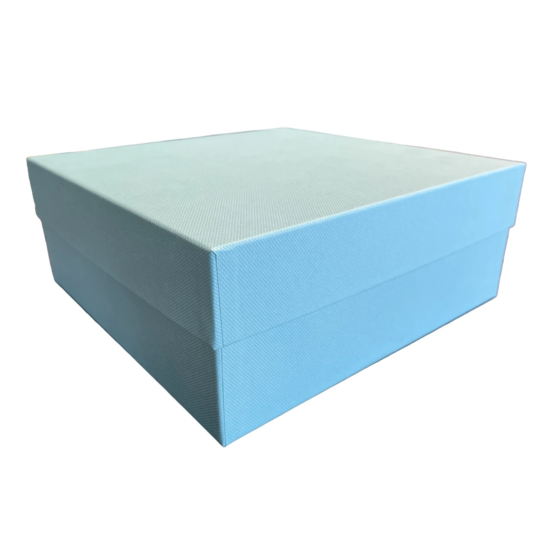BIG DEALS - 10 Boxes - Rigid Set-Up Boxes - 11-1/4" x 11-1/4" x 4-1/2" Robin's Egg Blue Embossed