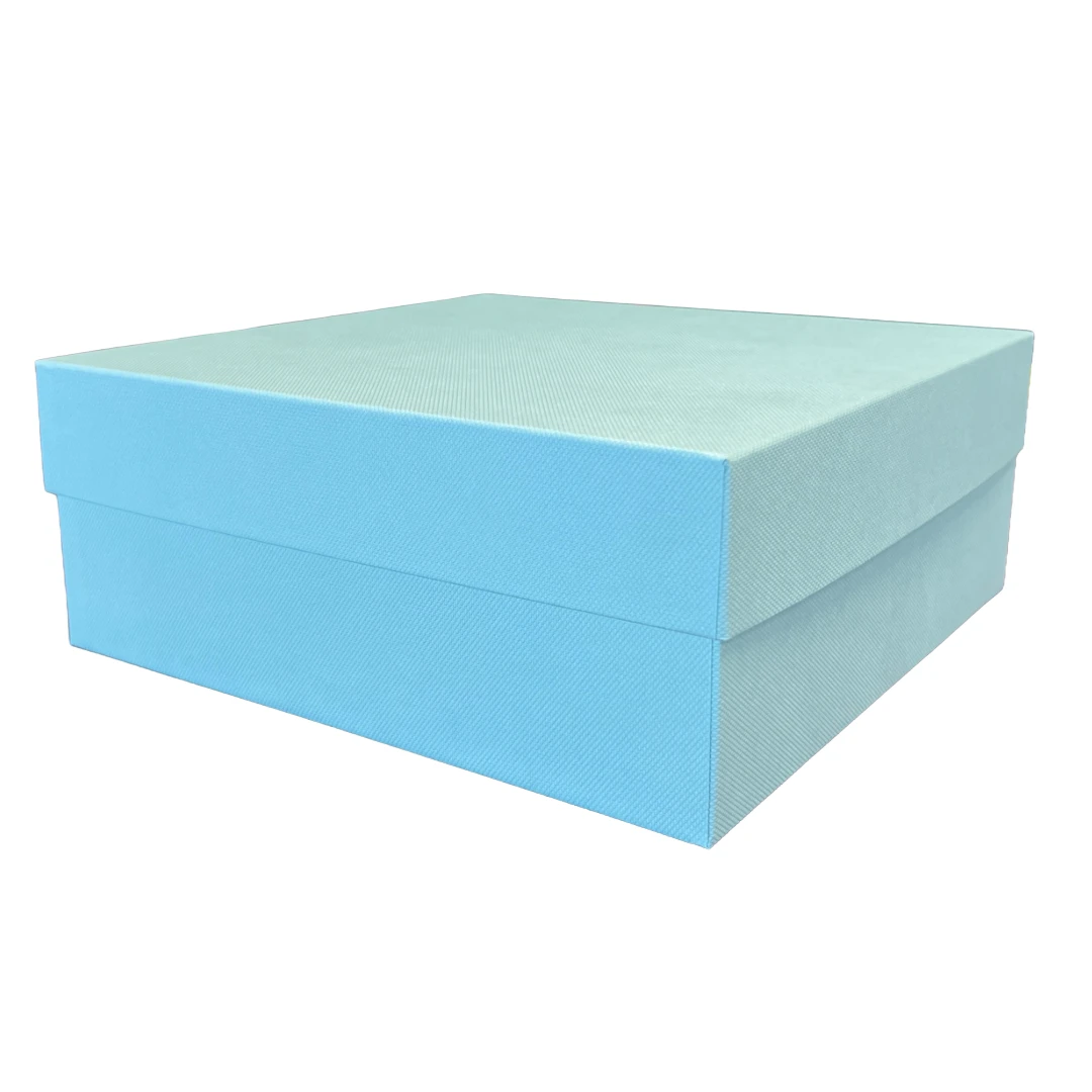 BIG DEALS - 10 Boxes - Rigid Set-Up Boxes - 11-1/4" x 11-1/4" x 4-1/2" Robin's Egg Blue Embossed