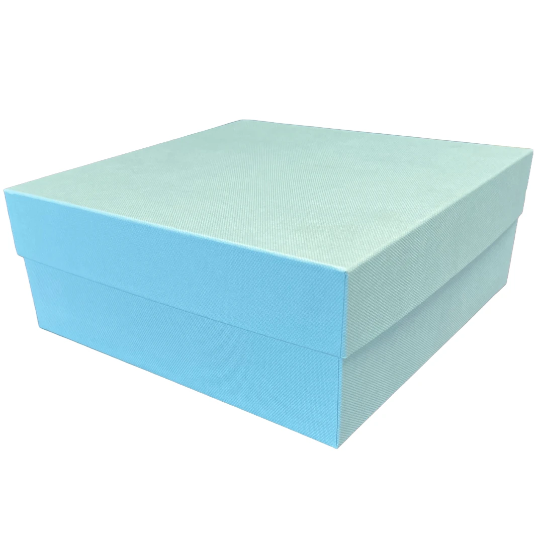 BIG DEALS - 10 Boxes - Rigid Set-Up Boxes - 11-1/4" x 11-1/4" x 4-1/2" Robin's Egg Blue Embossed