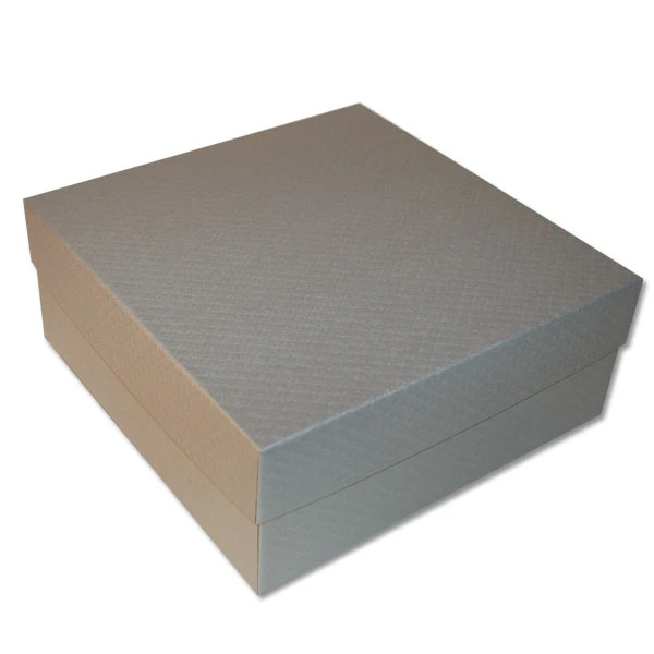 10 Boxes - Rigid Set-Up Boxes - 11-1/4" x 11-1/4" x 4-1/2" Silver Embossed