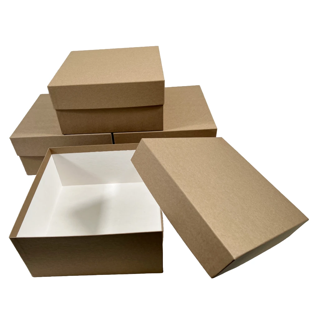20 Boxes - Rigid Set-Up Boxes - 9" x 9" x 4-1/2" Natural Kraft