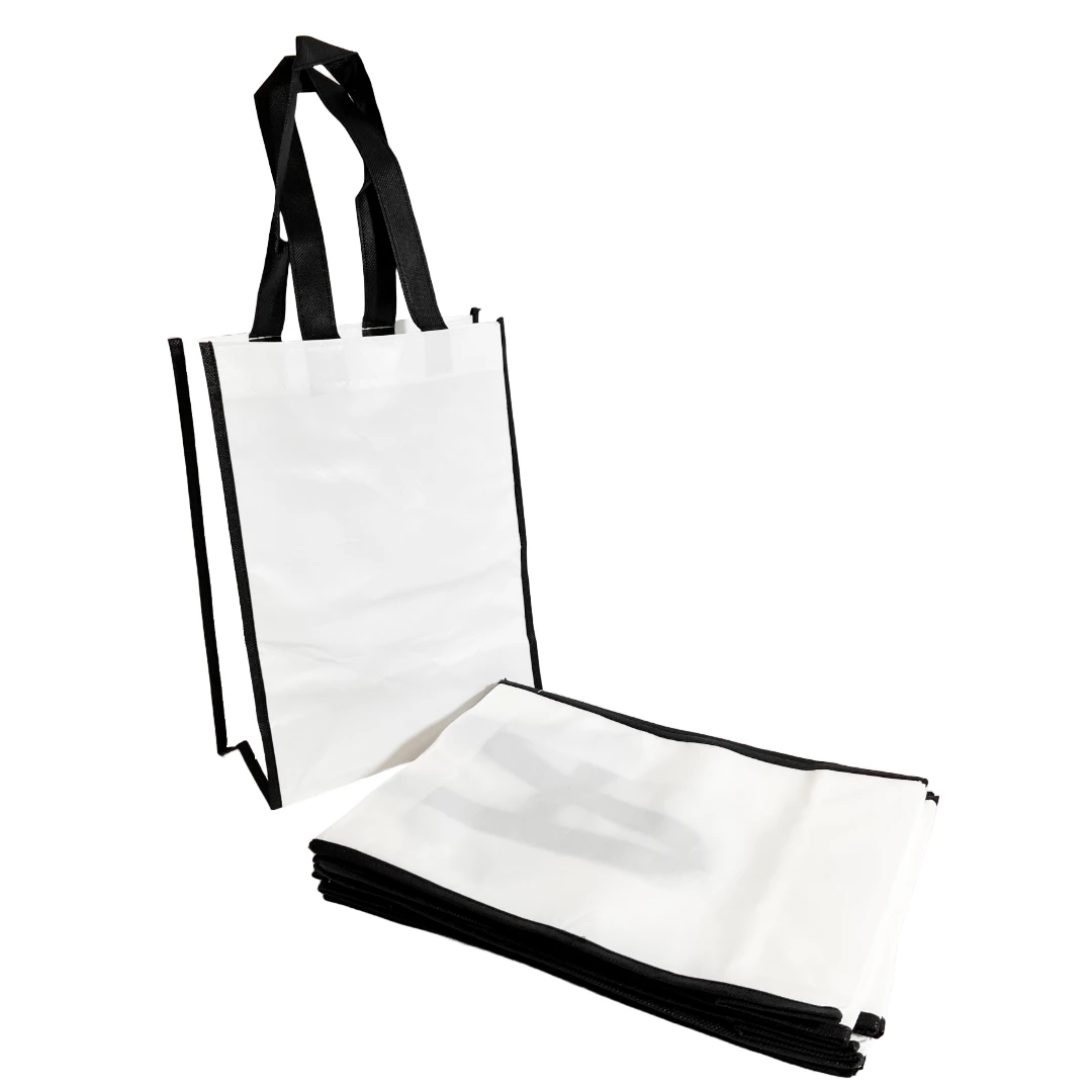 100 Bags - Non-Woven San Francisco Bags - 9" x 12" x 5" - White