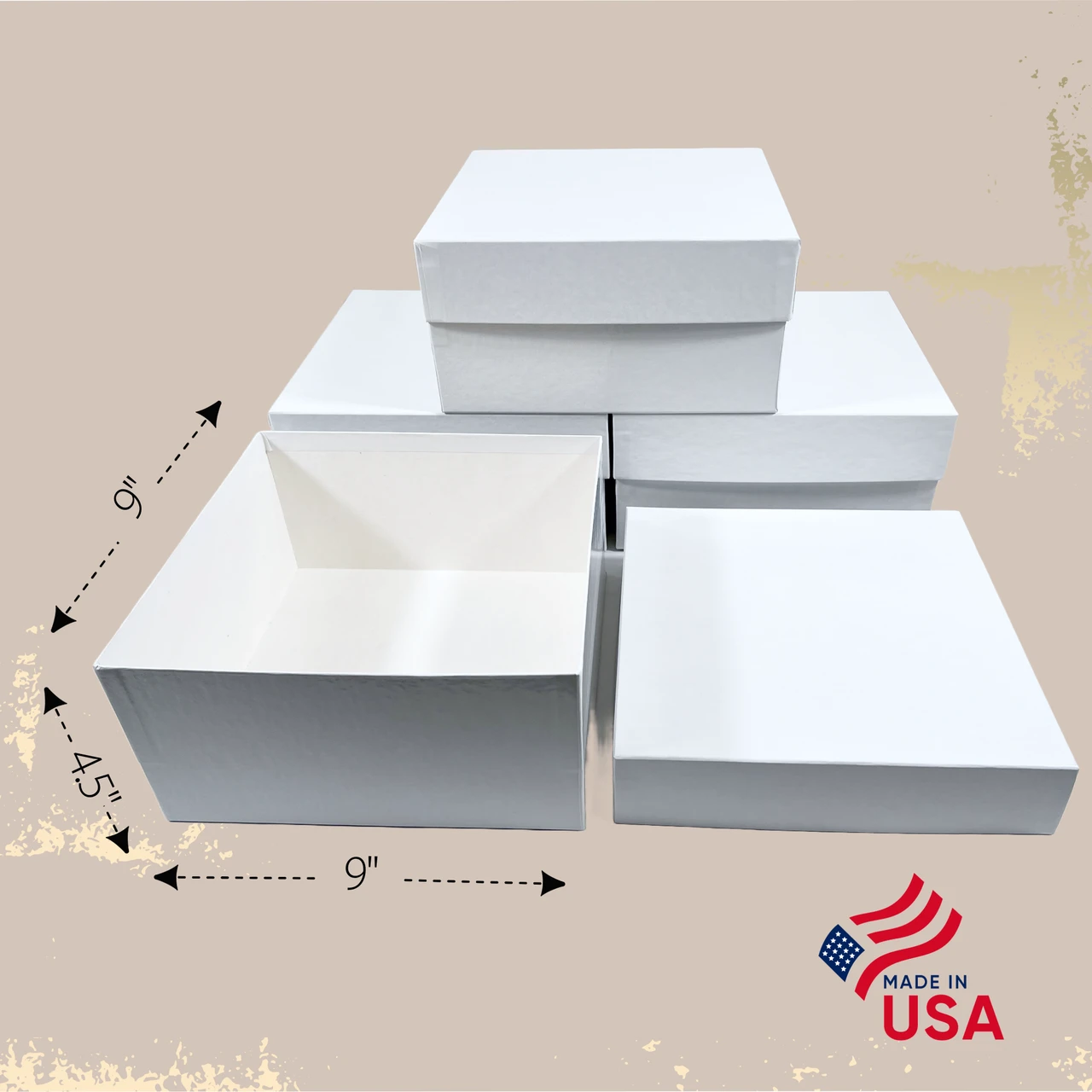 20 Boxes - Rigid Set-Up Boxes - 9" x 9" x 4-1/2"